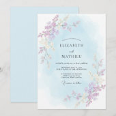 Maagdenpalm Stof Lilac Wingerd Bruiloft Kaart (Voorkant / Achterkant)