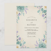 Maagdenpalm Teal Loof Eucalyptus Bruiloft Kaart (Voorkant / Achterkant)