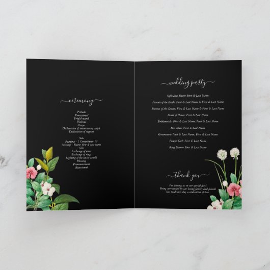 Maagdenpalm Trouw Zwart Order of Service Programma (Binnen)