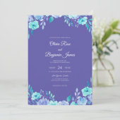 Maagdenpalm Turquoise Blad Bruiloft Kaart (Staand voorkant)