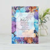 Maagdenpalm, Turquoise en roodbruine bruiloft Kaart (Staand voorkant)