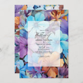 Maagdenpalm, Turquoise en roodbruine bruiloft Kaart (Voorkant / Achterkant)