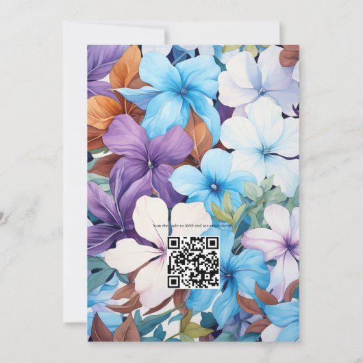 Maagdenpalm, Turquoise en Roodbruine Huwelijk Kaart (Achterkant)