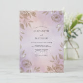 Maagdenpalm Warm Gouden Blad Bruiloft Kaart (Staand voorkant)