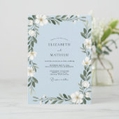 Maagdenpalm Warm Witte Bladerige Bruiloft Kaart (Staand voorkant)