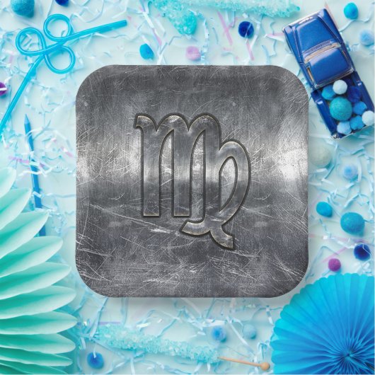 Maagdenteken voor dierentuindige in Grunge Distres Papieren Bordje (Feest)