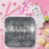 Maagdenteken voor dierentuindige in Grunge Distres Papieren Bordje (Feest)