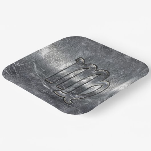 Maagdenteken voor dierentuindige in Grunge Distres Papieren Bordje (Gebogen)