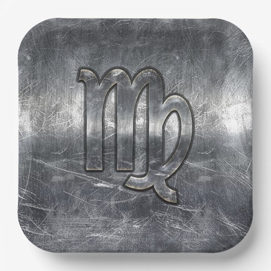 Maagdenteken voor dierentuindige in Grunge Distres Papieren Bordje (Voorkant)