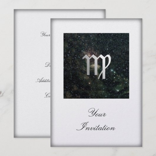 Maagdenteken voor Zodiac-sterren in Universe Party Kaart (Voorkant / Achterkant)
