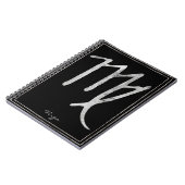 Maagdenzilvervormd astrologiesymbool notitieboek (Linkerzijde)