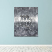 Maagdijk Teken Grunge Distress Style Canvas Afdruk (Insitu (Houten vloer))