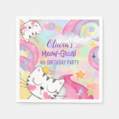 Maaggisch caticorn verjaardagsapkin servet (Voorkant)