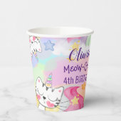 Maaggisch caticorn verjaardagsbekertje papieren bekers (Links)