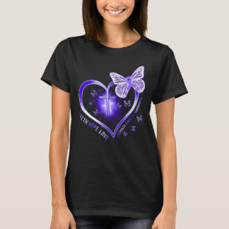 Maagkanker Hartkruis cadeau krijger T-shirt