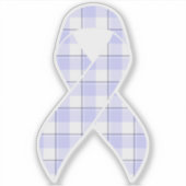 Maagkankerbewustzijn geruite Periwinkle lint Sticker (Voorkant)