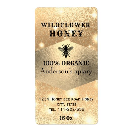 Maagse elegante logo honingpot etiket (Voorkant)