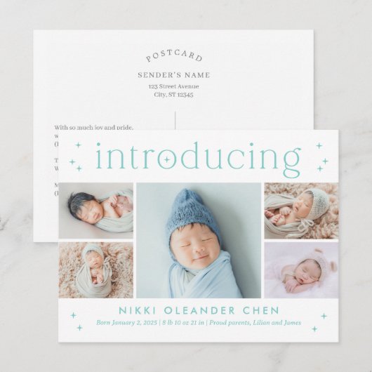 Maagtijdbewerkbare kleurweergave Aankondiging gebo Briefkaart (Voorkant / Achterkant)