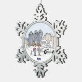 maai je gras tin sneeuwvlok ornament (Rechts)