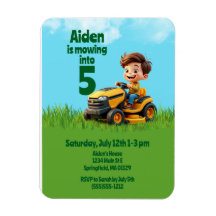 Maaien in gazon maaier verjaardagsfeestje