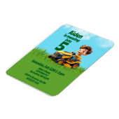 Maaien in gazon maaier verjaardagsfeestje magneet (Linkerzijde)