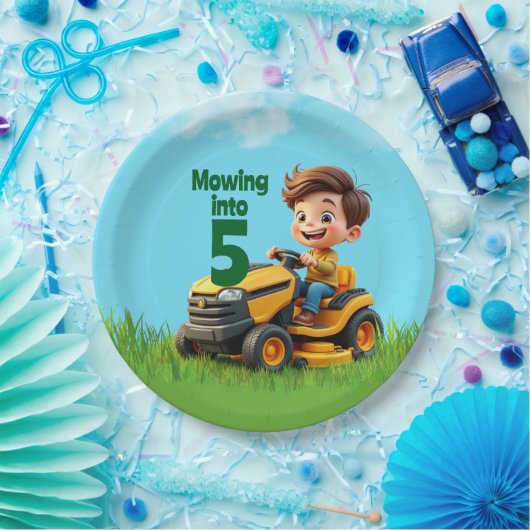 Maaien in Lawn Mower Verjaardagsfeest Papieren Bordje (Feest)