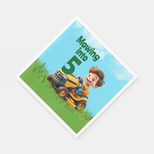 Maaien in Lawn Mower Verjaardagsfeest Servet (Hoek)