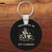 Maaien Is Mijn Cardio Grappig Vaderdag Grasmaaier Sleutelhanger (Voorkant)