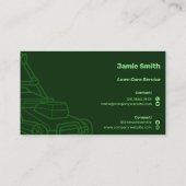 Maaier Outline Custom Donkergroen Grasonderhoud Visitekaartje (Achterkant)