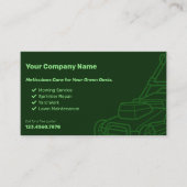 Maaier Outline Custom Donkergroen Grasonderhoud Visitekaartje (Voorkant)