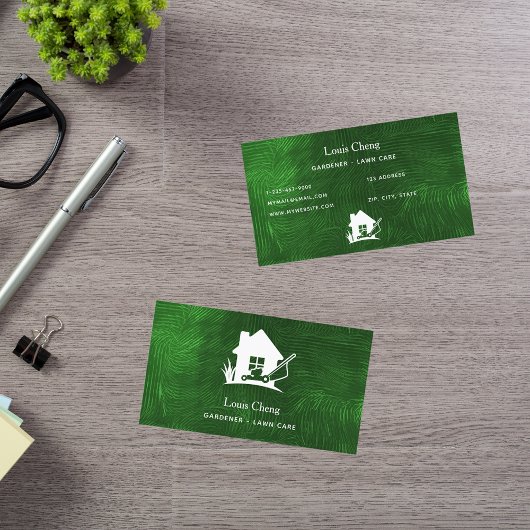 Maaier van groengras voor grasgewassen voor grassc visitekaartje