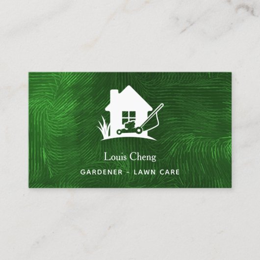 Maaier van groengras voor grasgewassen voor grassc visitekaartje (Voorkant)