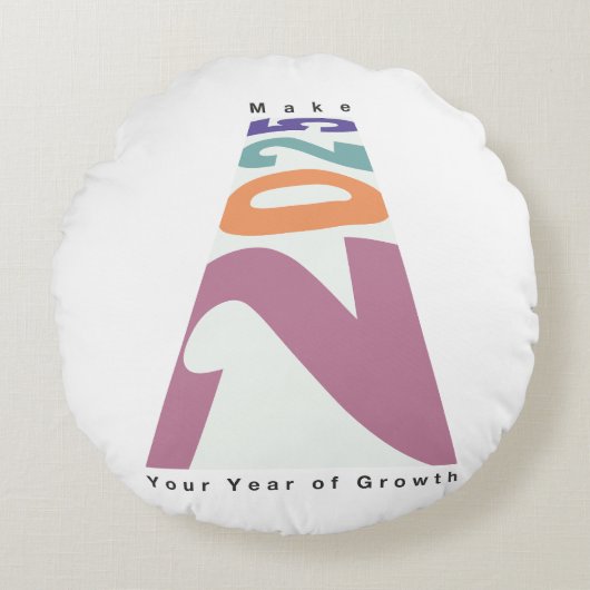 Maak 2025 jouw jaar van groei rond kussen (Voorkant)