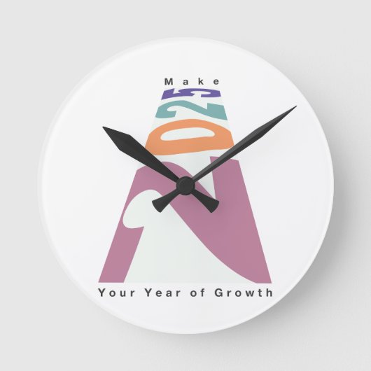 Maak 2025 jouw jaar van groei ronde klok (Voorkant)