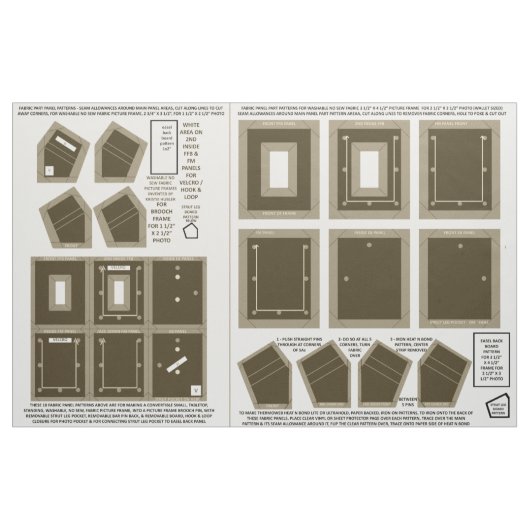maak 2 wasbare stof geen naaiwerk fotoframes (Fat Quarter)