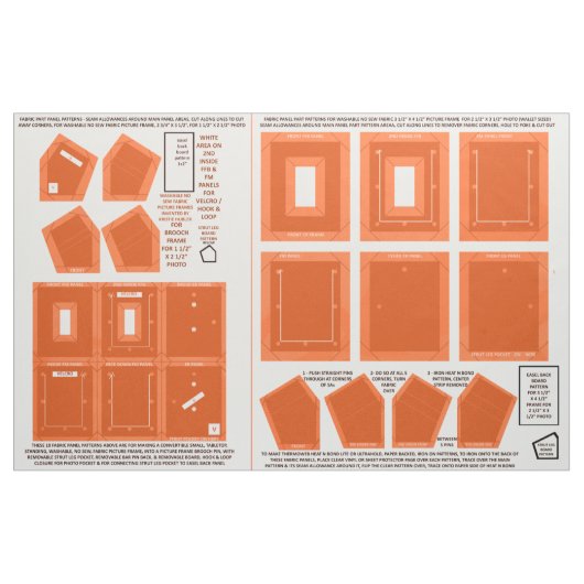 maak 2 wasbare stof op naai oranje fotoframes (Fat Quarter)