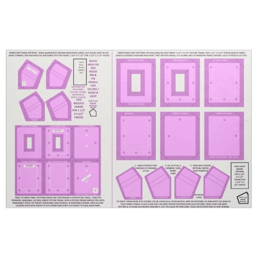 maak 2 wasbare stof op naairoze fotoframes (Fat Quarter)