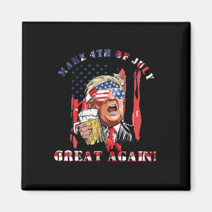 Maak 4 juli weer een geweldige trump Mannen Drink Magneet
