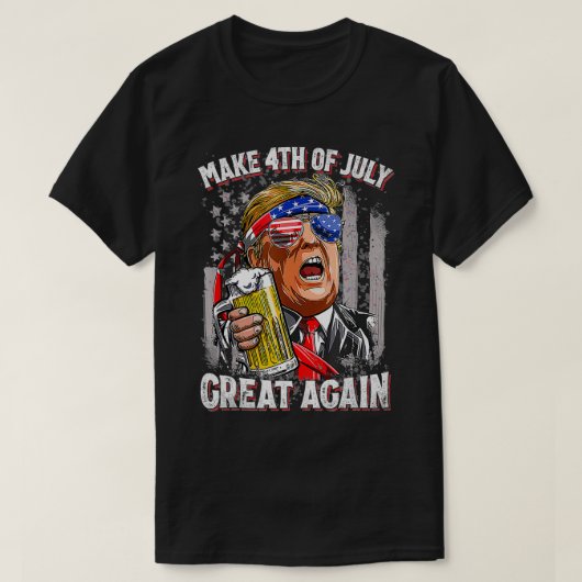 Maak 4 juli weer een geweldige trump Mannen Drink T-shirt (Design voorkant)