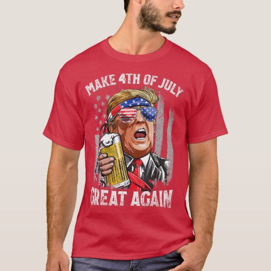 Maak 4 juli weer een geweldige Trump Mannen Vrouwe T-shirt (Voorkant)