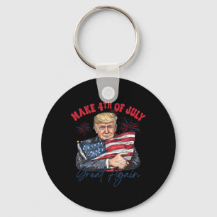 Maak 4 juli weer geweldig, grappig Trump patriotti Sleutelhanger