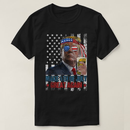 Maak 4 juli weer geweldig, grappige Trump American T-shirt (Design voorkant)