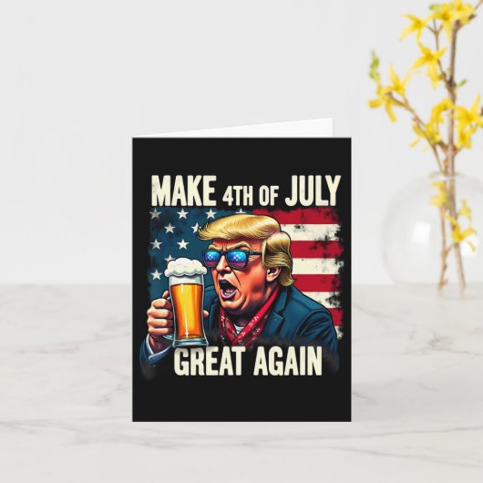 Maak 4 juli weer geweldig Trump-bier Drink Kaart (Gele Bloem)