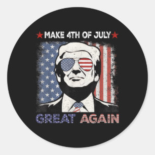 Maak 4 juli weer geweldig Trump Mannen Vrouwen 2 z Ronde Sticker