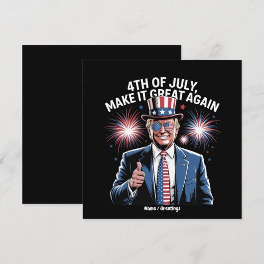 Maak 4 juli weer geweldig Trump Patriottisch Kaart (Voorkant / Achterkant)
