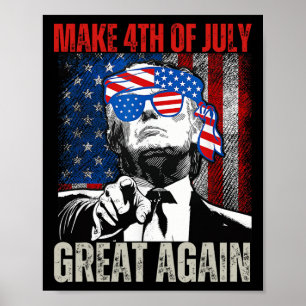 Maak 4 juli weer groot, grappig Trump, Amerikaans Poster