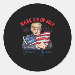 Maak 4 juli weer groot, grappig Trump patriottisch Ronde Sticker