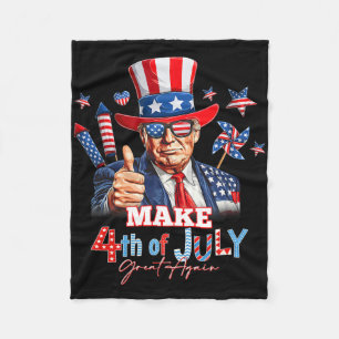 Maak 4 juli weer groot patriottisch vuurwerk fleece deken