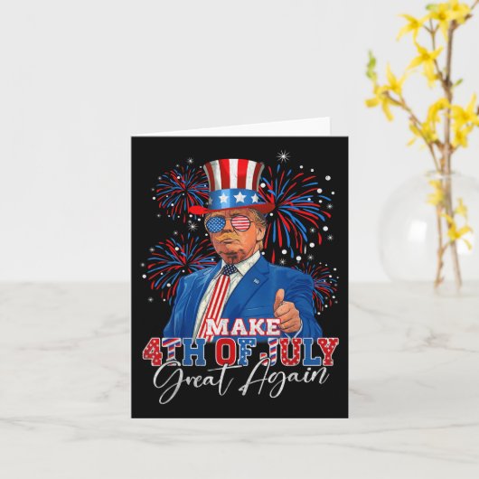 Maak 4 juli weer groot patriottisch vuurwerk kaart (Gele Bloem)