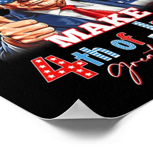 Maak 4 juli weer groot patriottisch vuurwerk poster (Hoek)